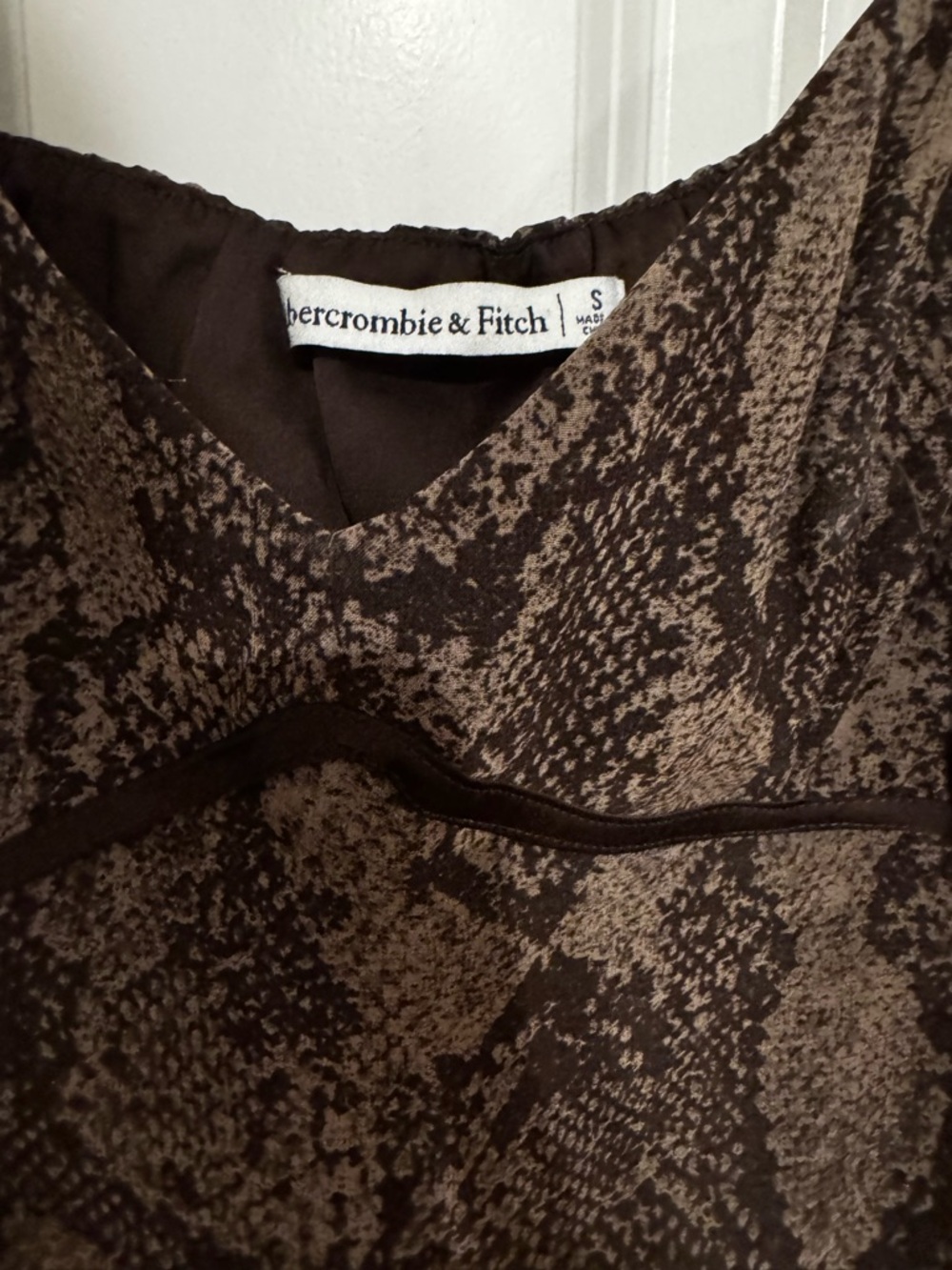 Abercrombie & Fitch Brown Snake-Print Camisole
